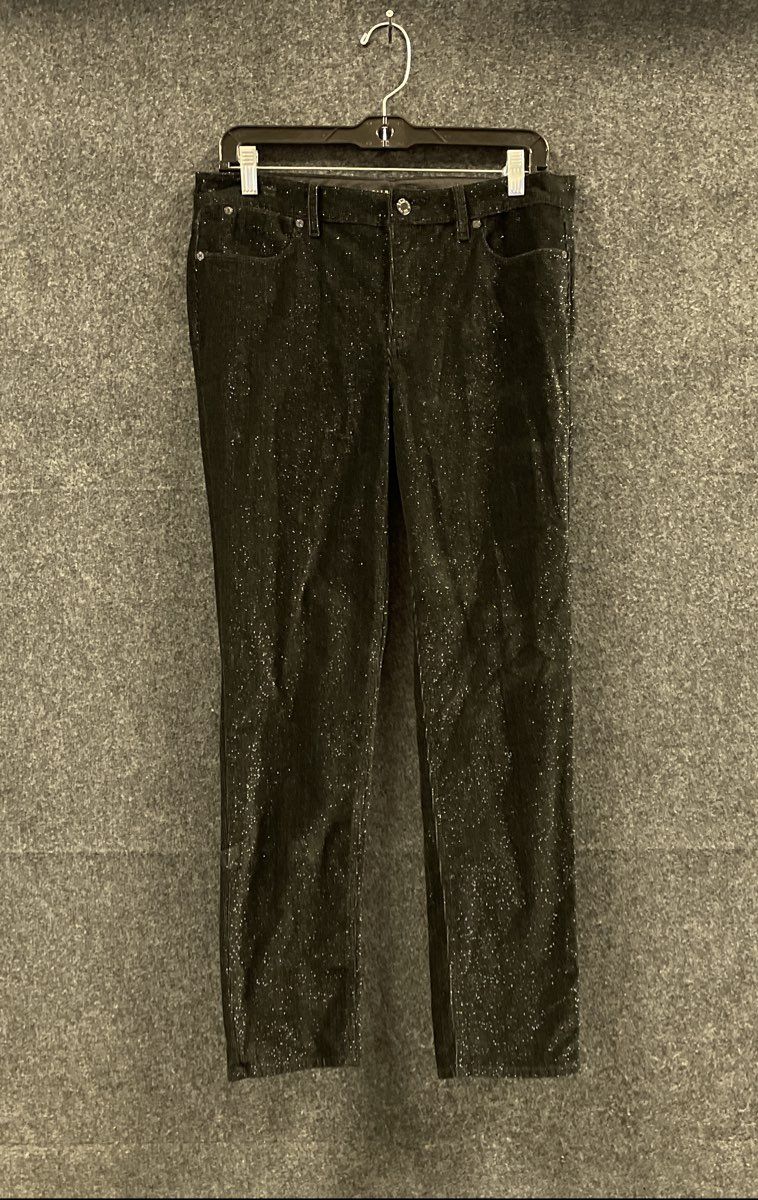 Talbots Women's Black Sparkle Corduroy Slim Ankle Five-Pocket Pants Size 6