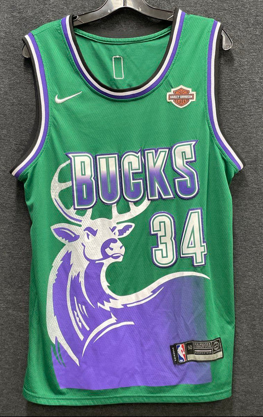 Nike Men's Milwaukee Bucks Giannis Antetokounmpo 34 Earned Edition Jersey Sz 50