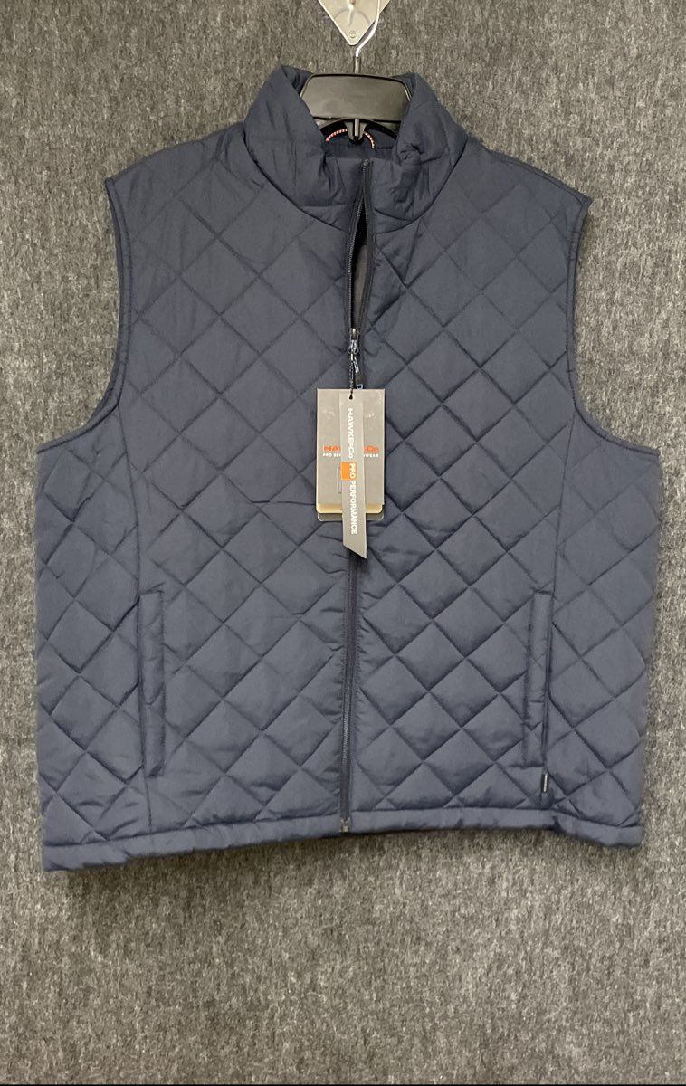 Hawke & Co. Men's Navy Pro Performance Quilted Full Zip Vest NWT Sz XL