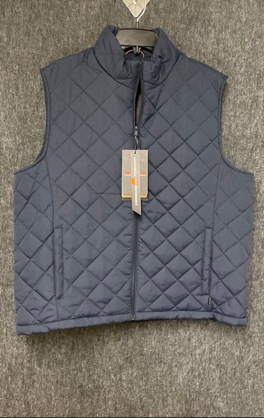 Hawke & Co. Men's Navy Pro Performance Quilted Full Zip Vest NWT Sz XL