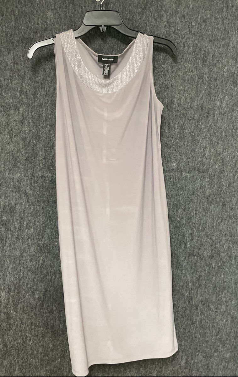 R&M Richards Women's 2-Piece Sheath Dress & Metallic Jacket Set Mauve Sz 8