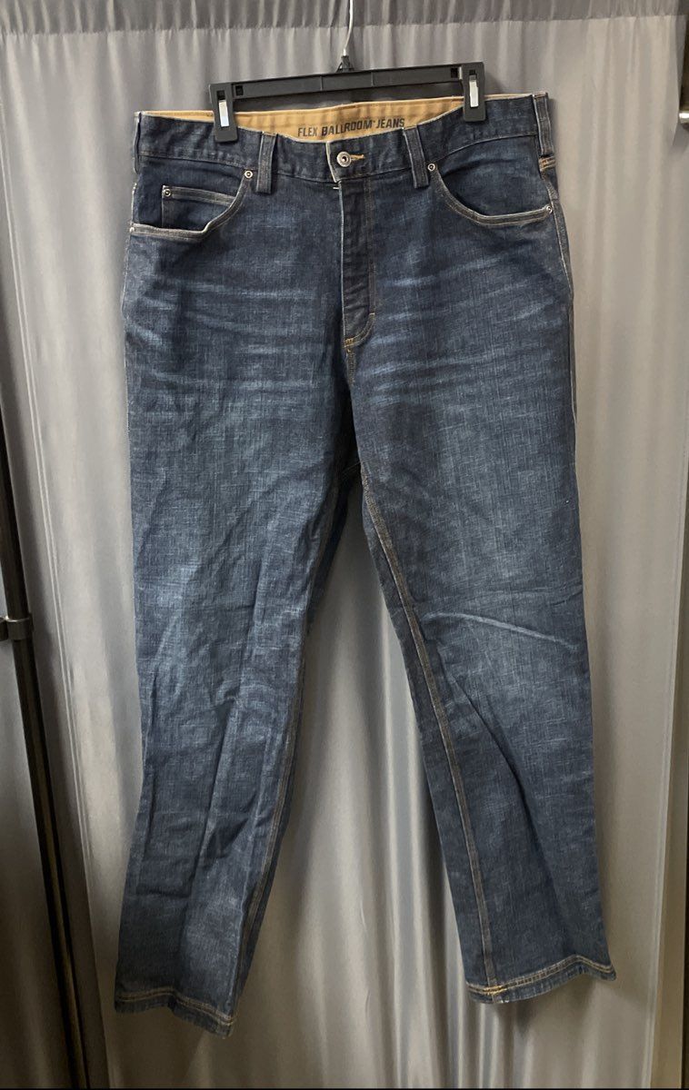 Duluth Trading Co Men's Blue Flex Ballroom Gusseted Jeans Size 38x34