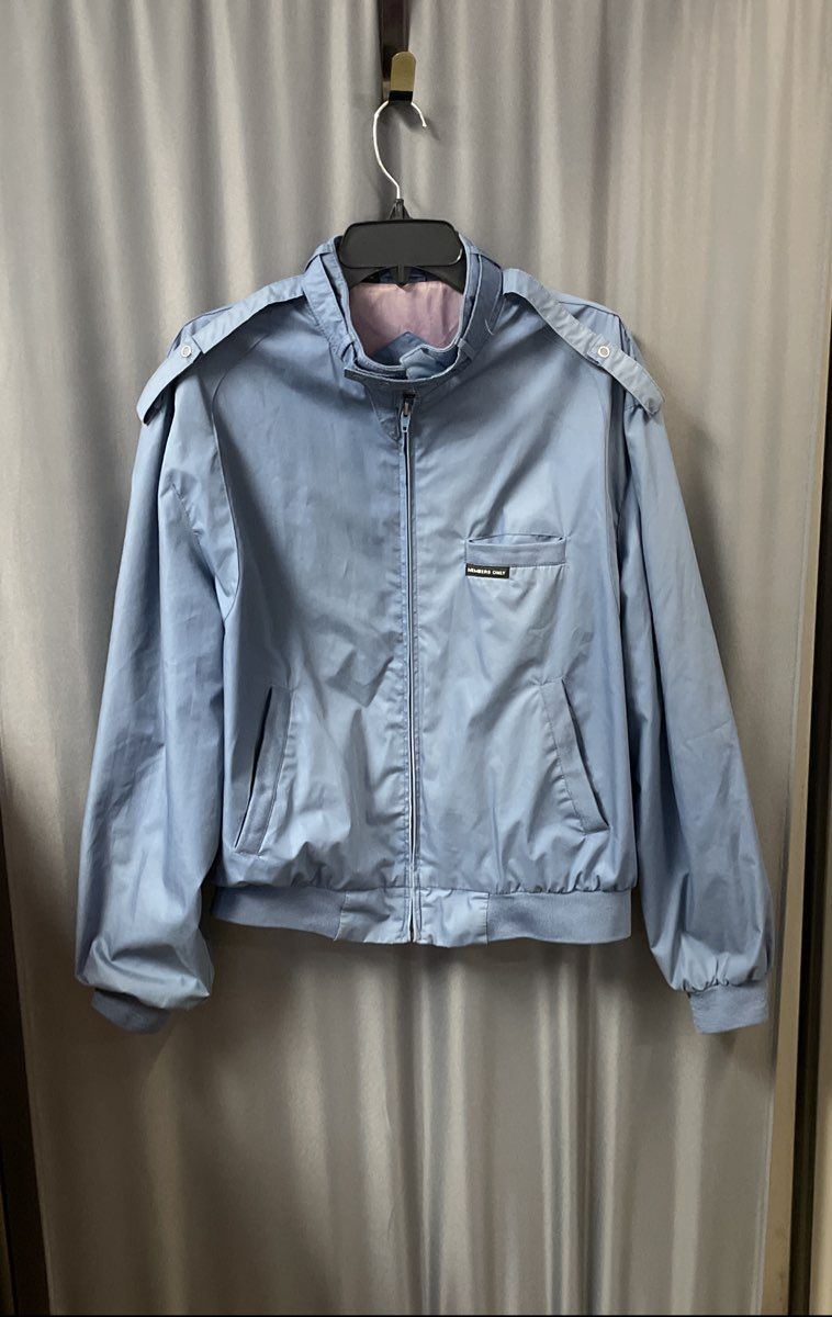 Vintage 80s 90s Members Only Iconic Racer Jacket Light Blue Sz 42