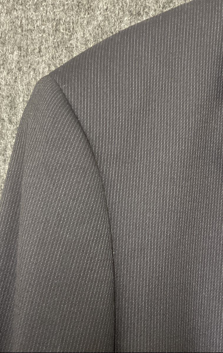 Jeffrey Banks Couture Men's Black Pinstripe 100% Pure Wool Blazer Size 44L