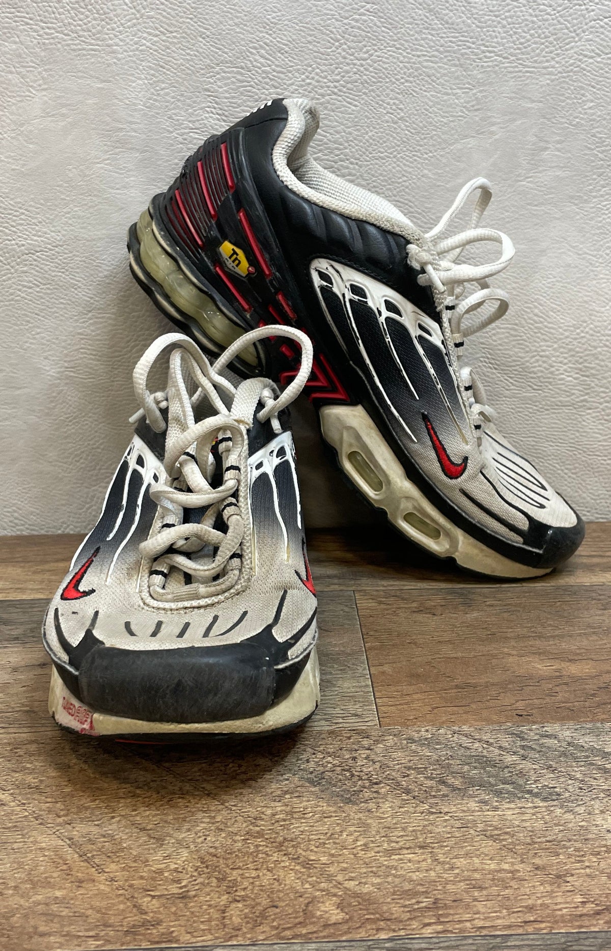 Nike Air Max Plus 3 GS Black White Red CD6871-004 Tuned Air Size 6.5Y