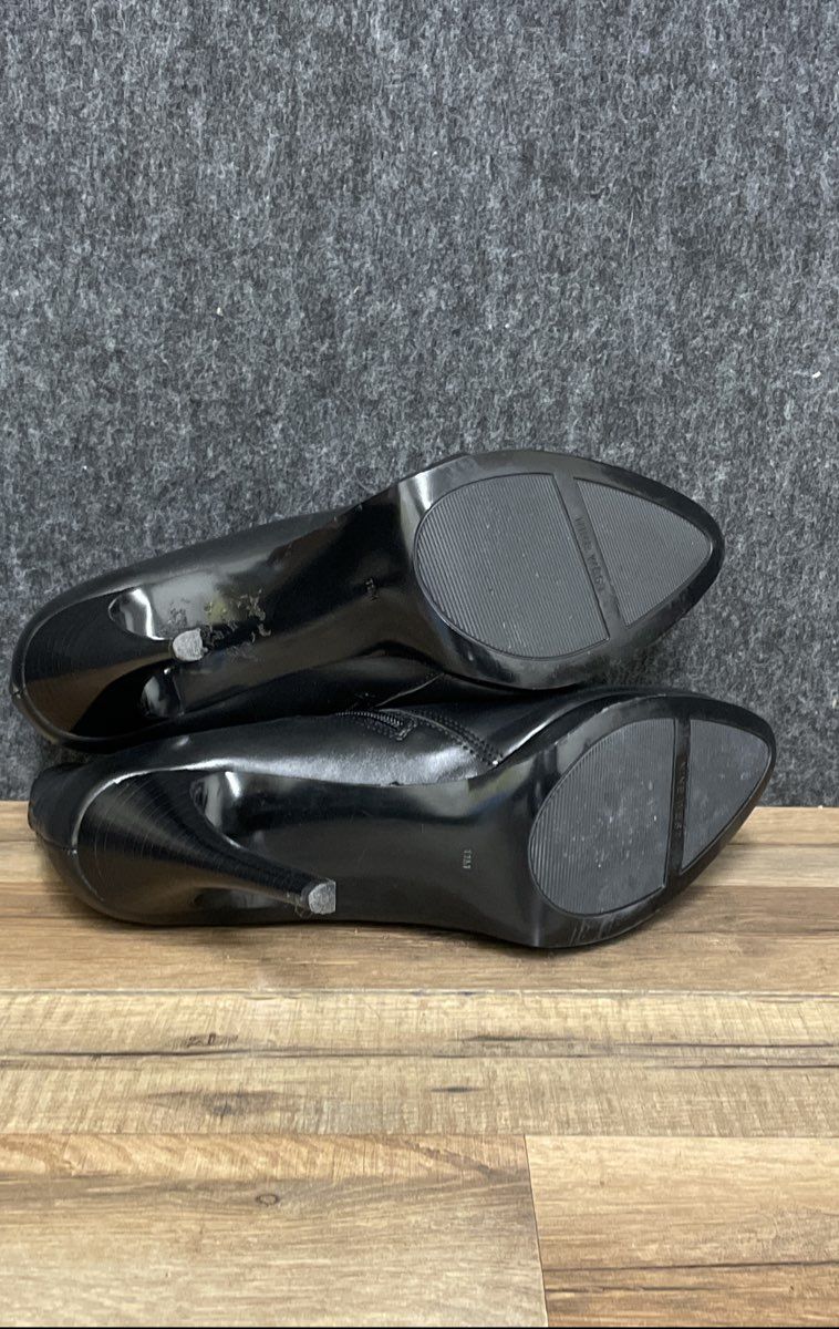 Nine West NWIRONDA Black Synthetic Leather High Heel Ankle Boots Size 11 M