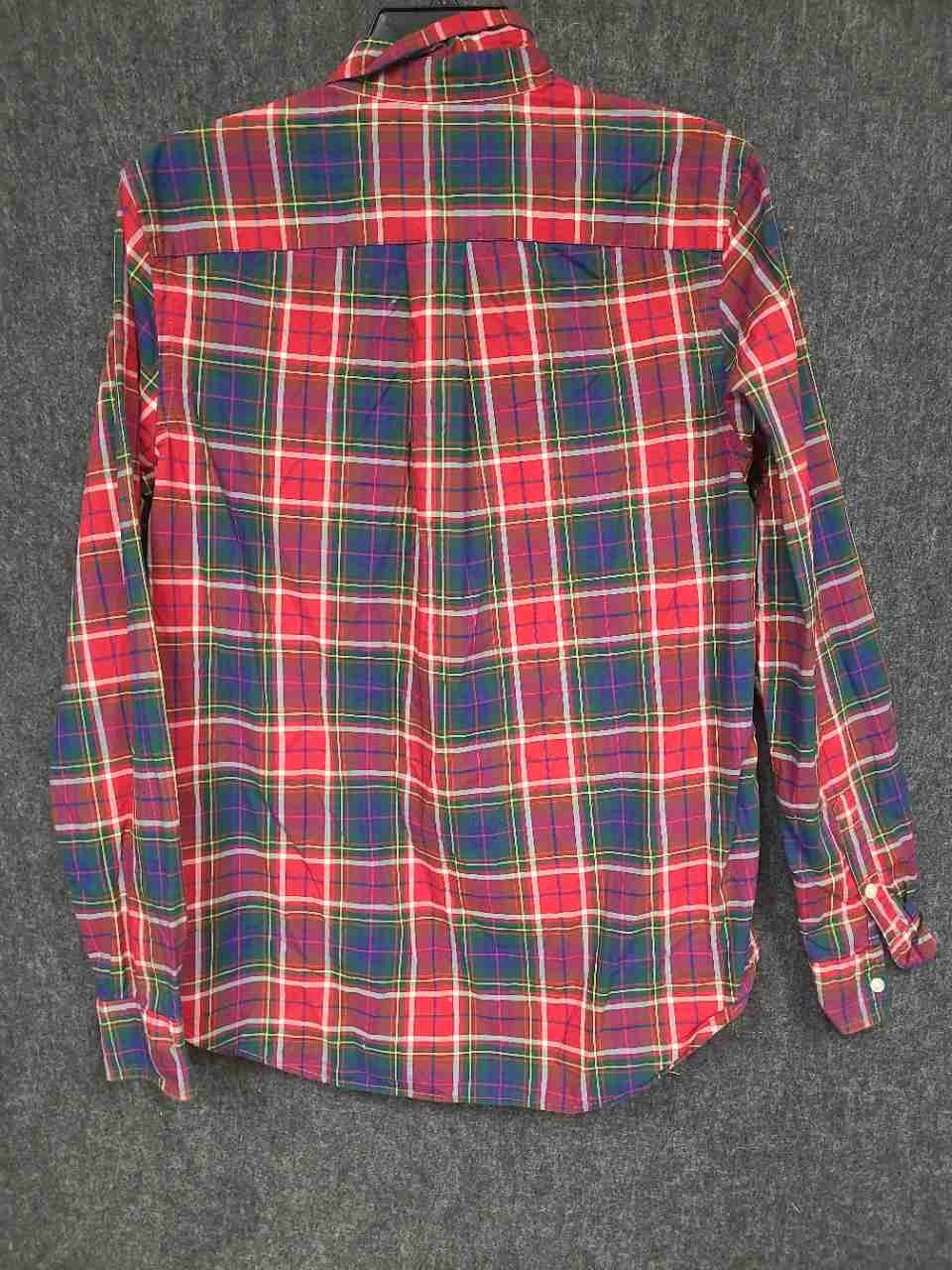 Ralph Lauren Boys Red Multi Plaid Button Down Shirt Natural Stretch Sz XL 18-20