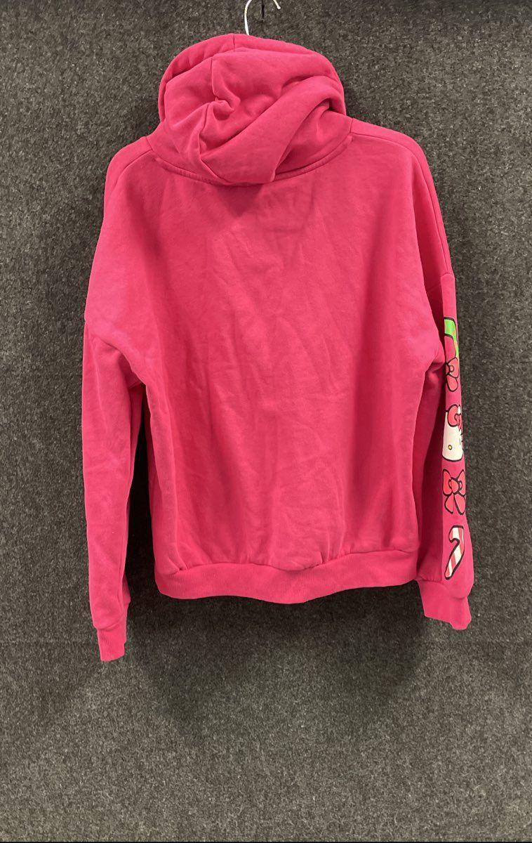 Hello Kitty Women's Fuchsia Christmas Tree Graphic Hoodie Sleeve Print Sz L