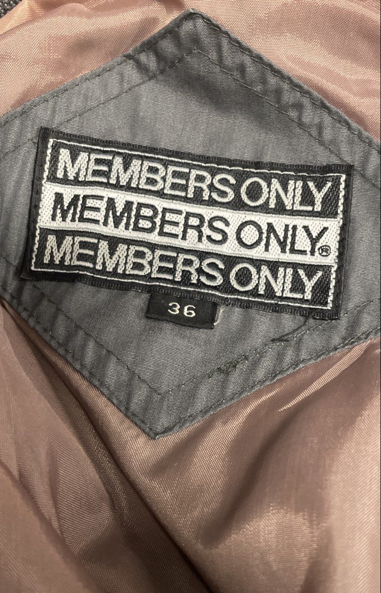 Vintage 80s Members Only Men's Gray Iconic Racer Jacket Epaulettes Sz 36