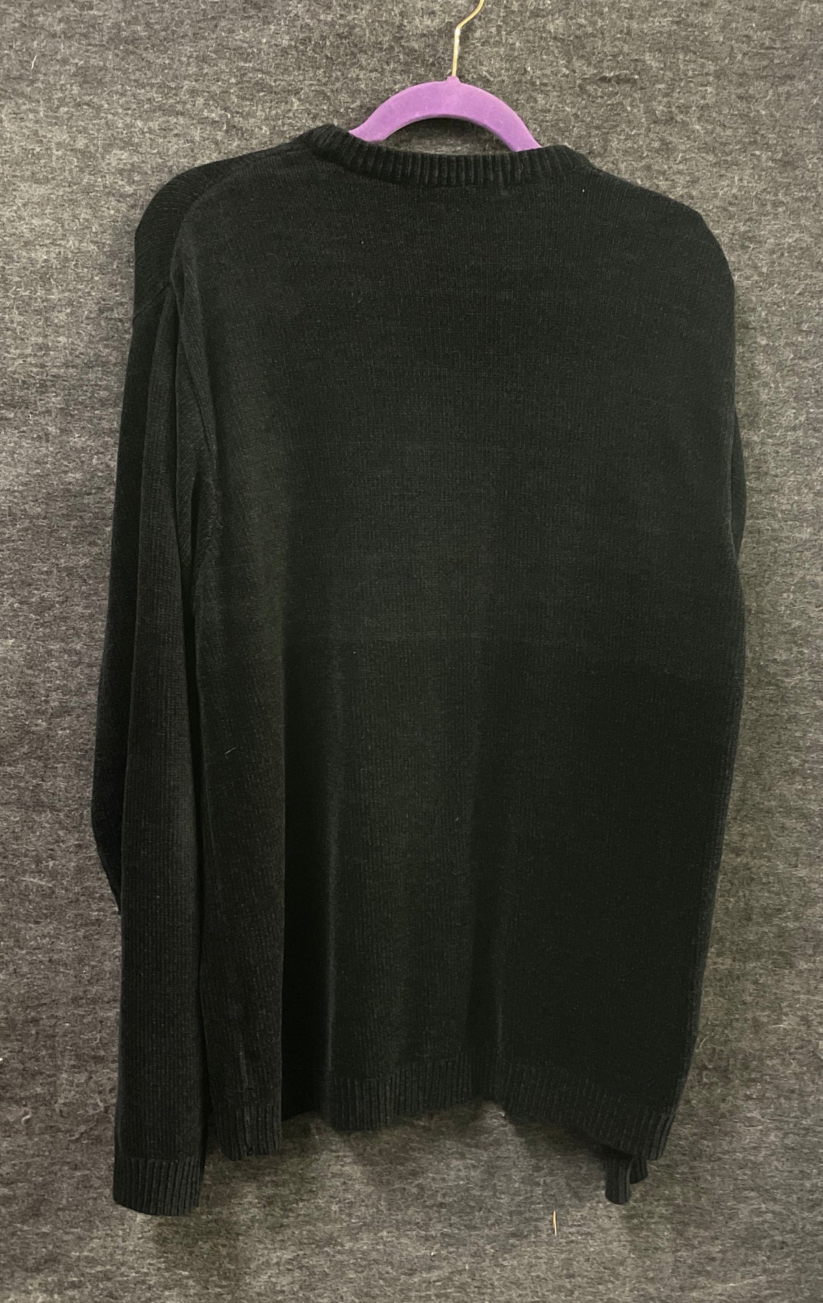 Perry Ellis Men's Black Vintage 90s Ribbed Knit Crewneck Sweater Sz L
