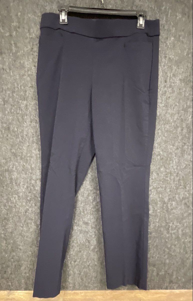 Liz Claiborne Women's Navy Blue Lisa Fit Pull-On Elastic Waist Pants Size 12
