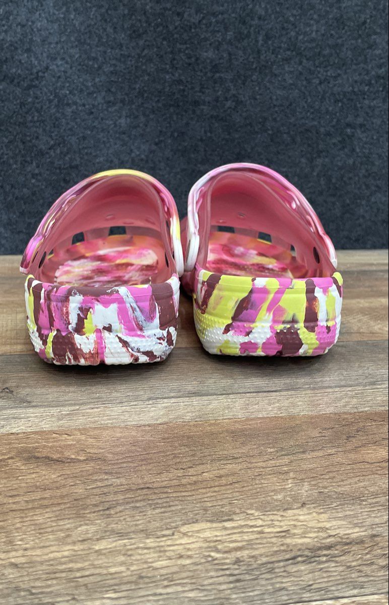 Crocs Classic Translucent Clog Purple Pink Multi-Color Marbled Women's Size 11