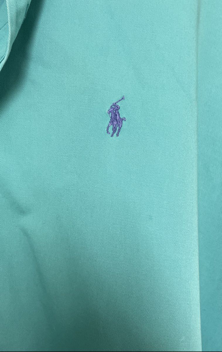 Vintage 90s Ralph Lauren Men's Teal Blake Short Sleeve Button Down Shirt Sz XXL