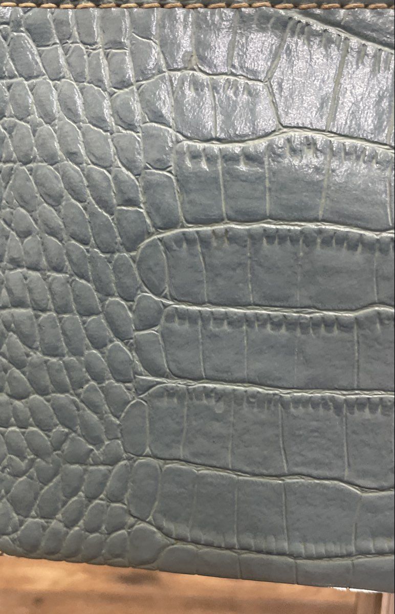 Vintage 90s Villager Blue Croc Embossed Faux Leather Shoulder Bag