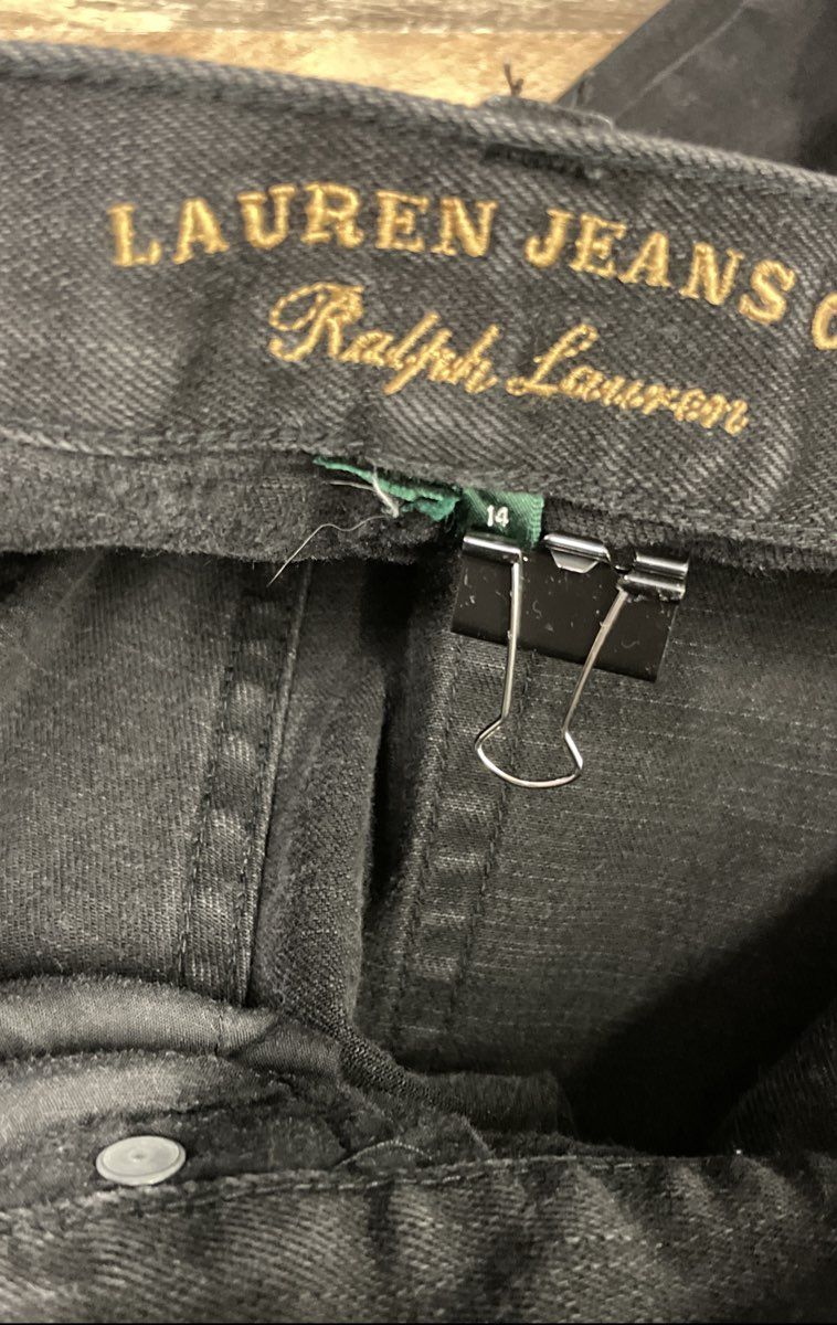 Ralph Lauren Lauren Jeans Co Women's Black Straight Leg Denim Jeans Sz 14