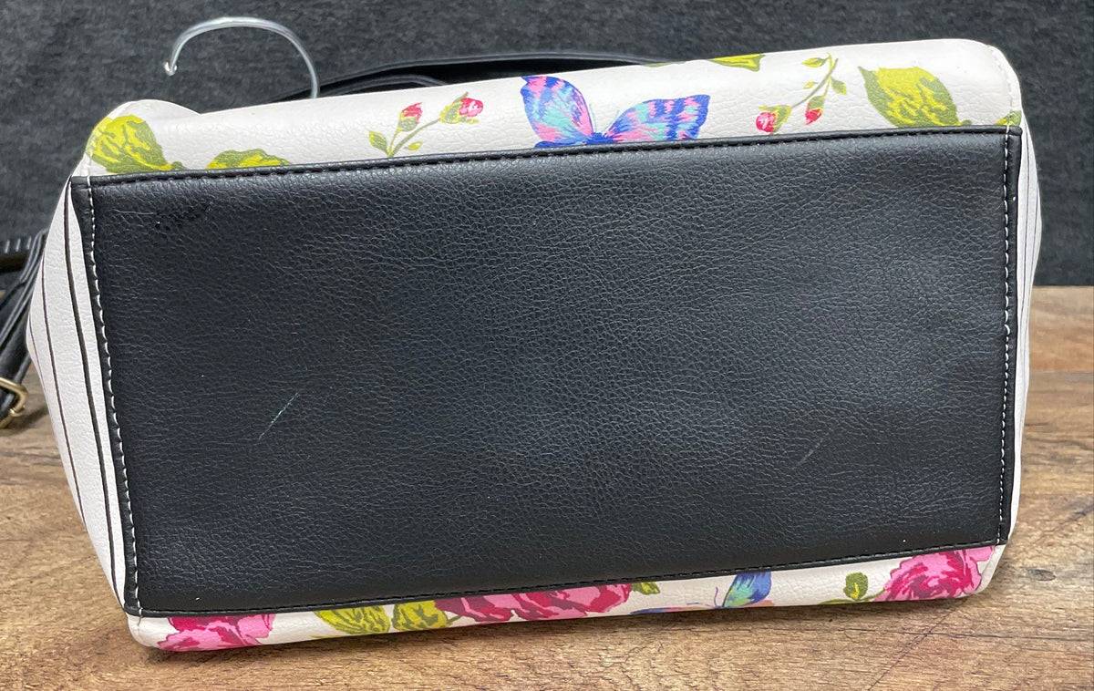 Luv Betsey by Betsey Johnson Floral Striped Satchel Handbag Crossbody Bag