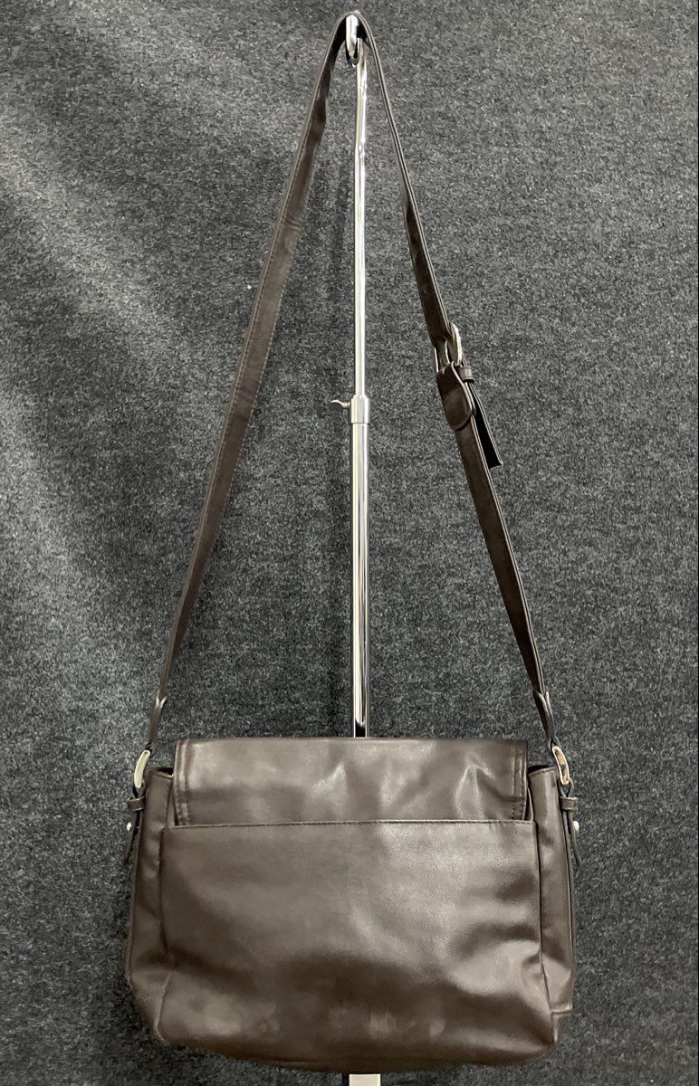 Rosetti Brown Leather Flap Crossbody Shoulder Bag Silver Hardware