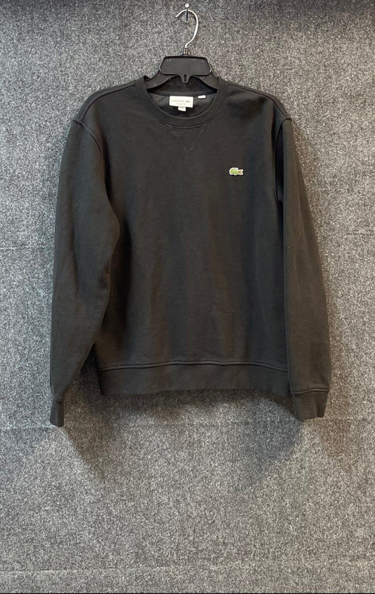 Lacoste Men's Black Classic Fit Cotton Blend Logo Pullover Sweatshirt Sz L