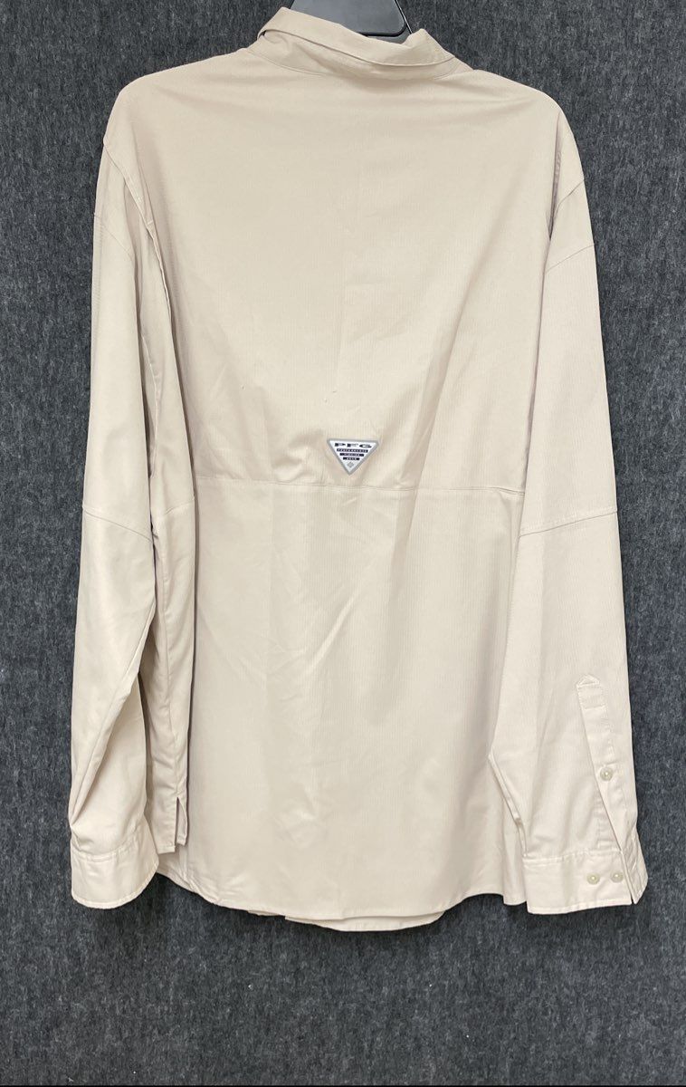 Columbia Men's PFG Tamiami II Long-Sleeve Fishing Shirt Tan Ripstop Vented XXL