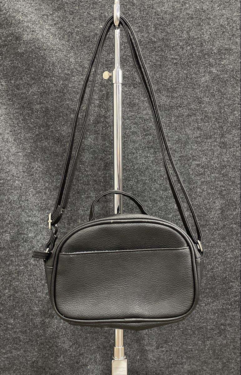 Nautica Black Blue Gingham Checkered Leather Crossbody Camera Bag Purse