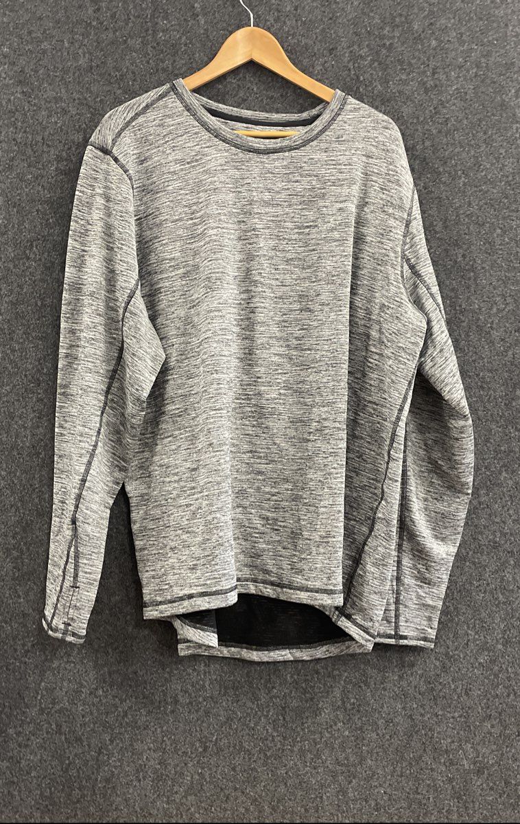 Duluth Trading Co. Men's Grey Space Dye Long Sleeve Performance Shirt Sz 2XL