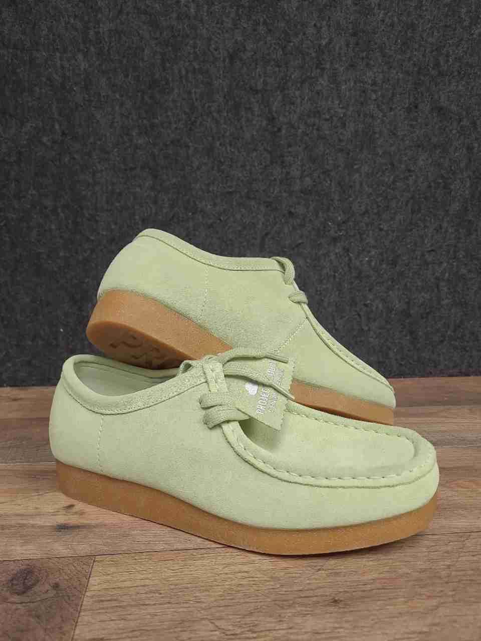 Project Cloud Wallya Mint Green Suede Moc Toe Lace Up Shoes Size 8