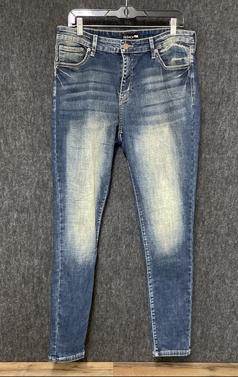 Fashion Nova Women's Tall Charley Crosshatch Stretch Skinny Jeans NWT 14 Plus