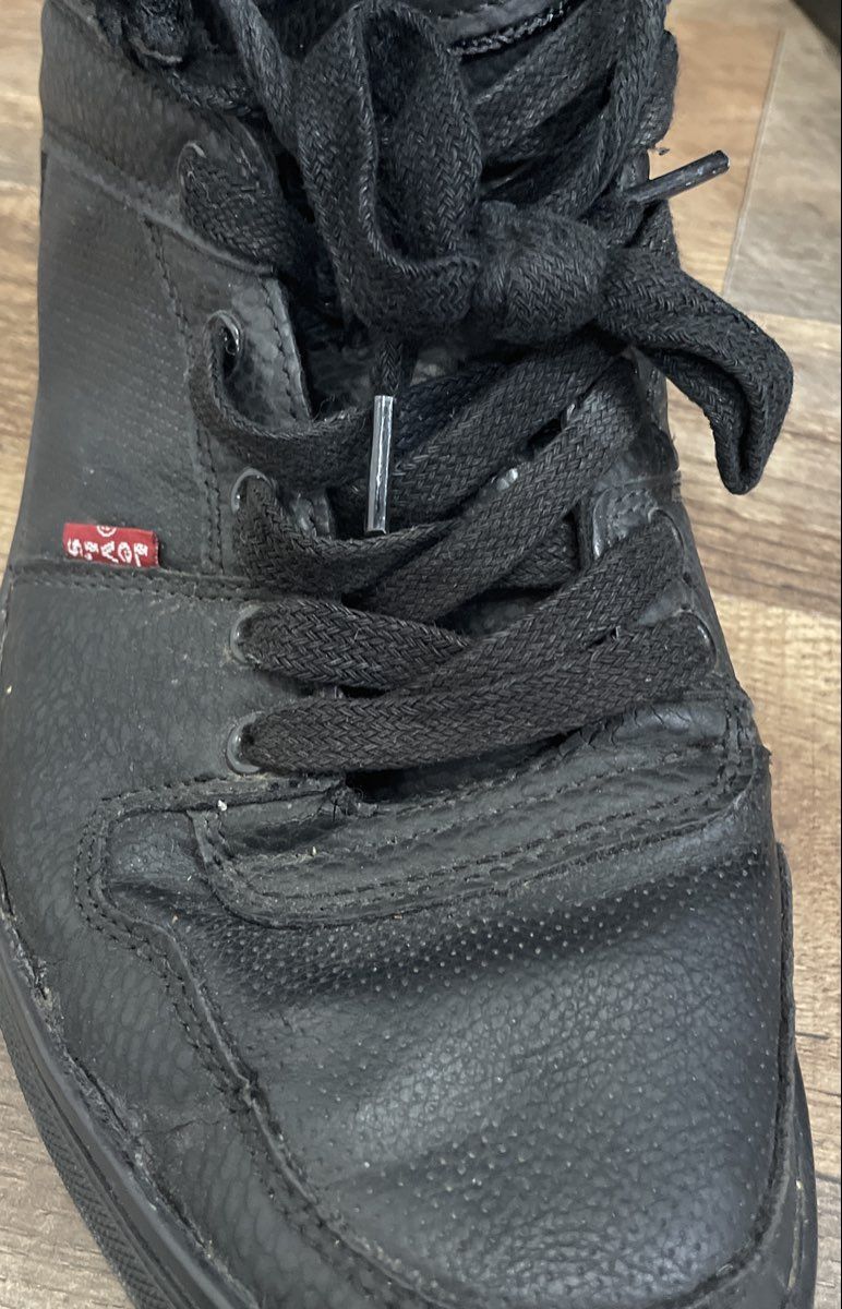 Levi's Triple Black Faux Leather Lifestyle High Top Sneakers Size 12