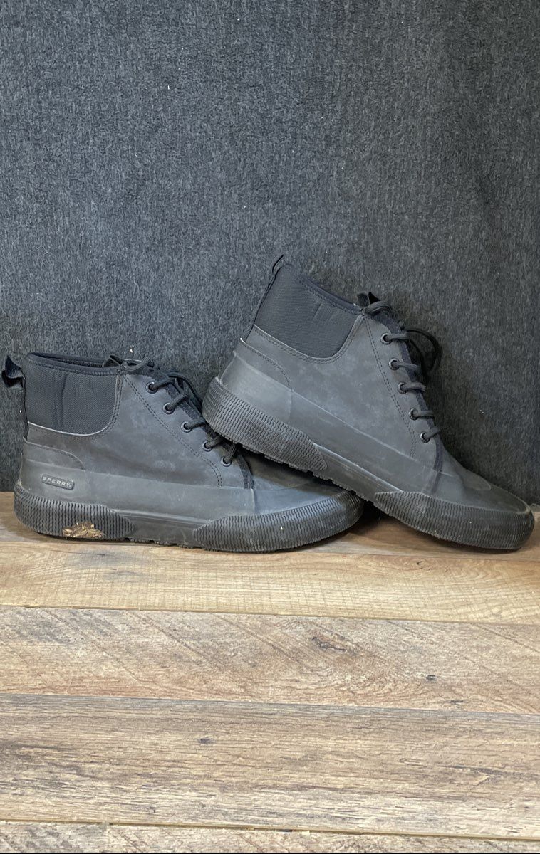 Sperry STS24940 Men's Black High Top Sneaker Deck Shoes Size 10