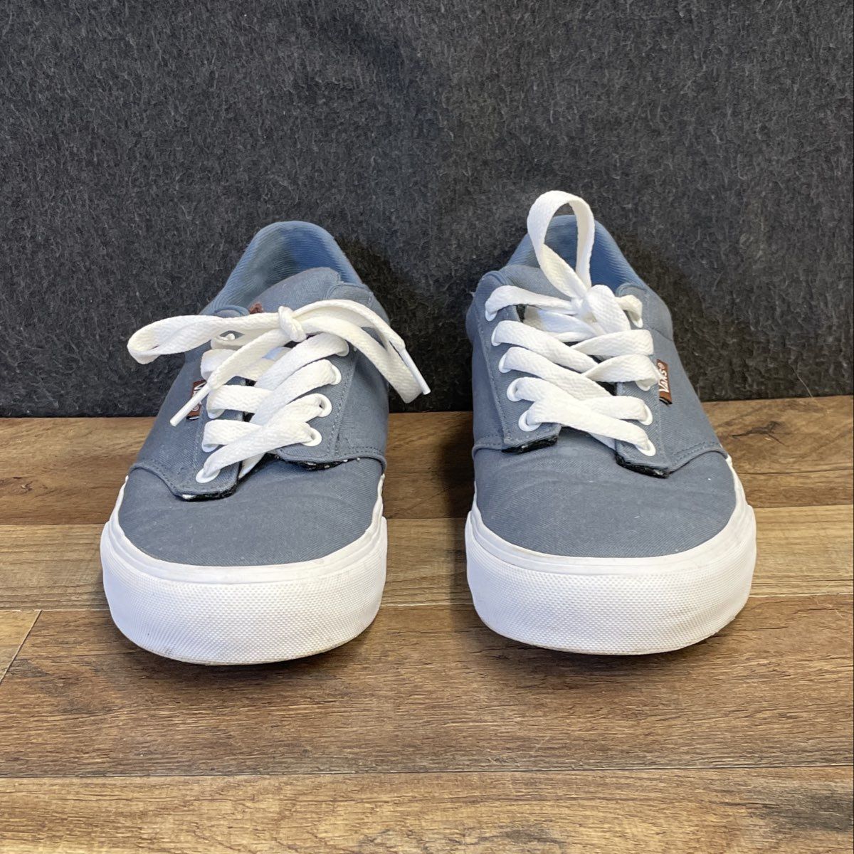 Vans Atwood Blue Brown Canvas Low-Top Sneakers Men's Size 8.5