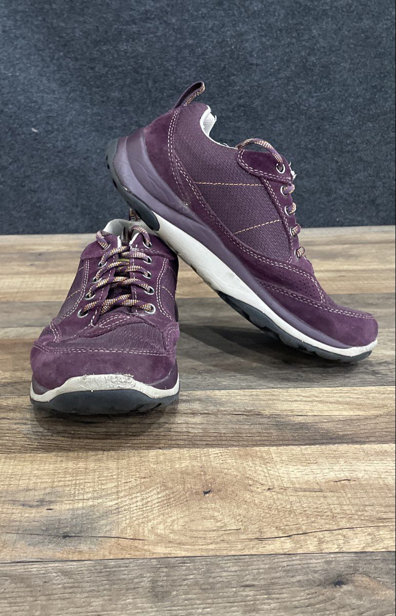 LL Bean Suede Mesh Comfort Walking Shoes Burgundy Purple Women's Size 10