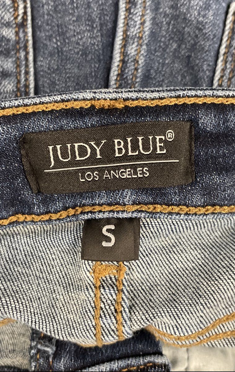 Judy Blue Women's Dark Wash Faded Denim Shorts Style JB15222DK Sz S