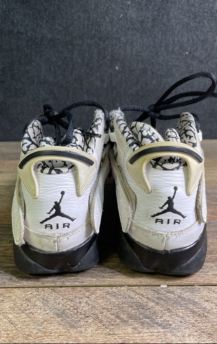 Nike Air Jordan 6 Rings Motorsport White Black Youth Sneakers Size 5.5Y