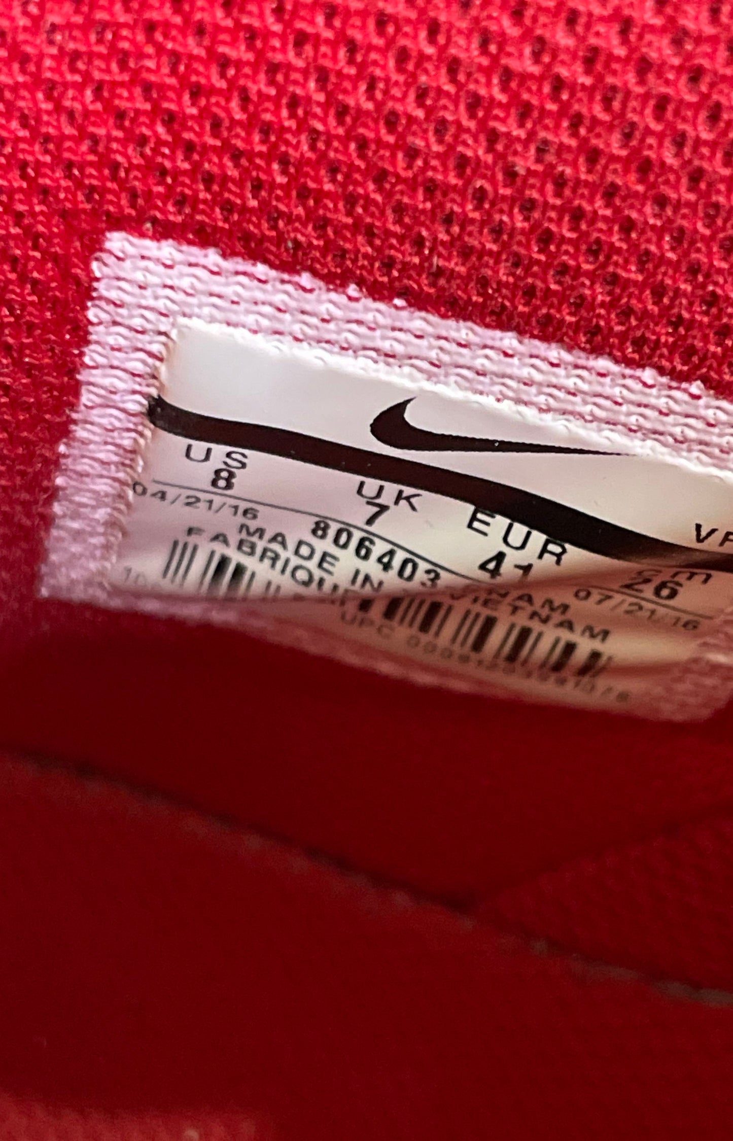 Nike Air Force 1 High '07 LV8 Gym Red Gum Suede Sneakers Size 8