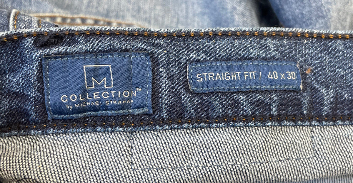 Michael Strahan Men's Blue Straight Leg Stretch Jeans NWT Sz 40x30