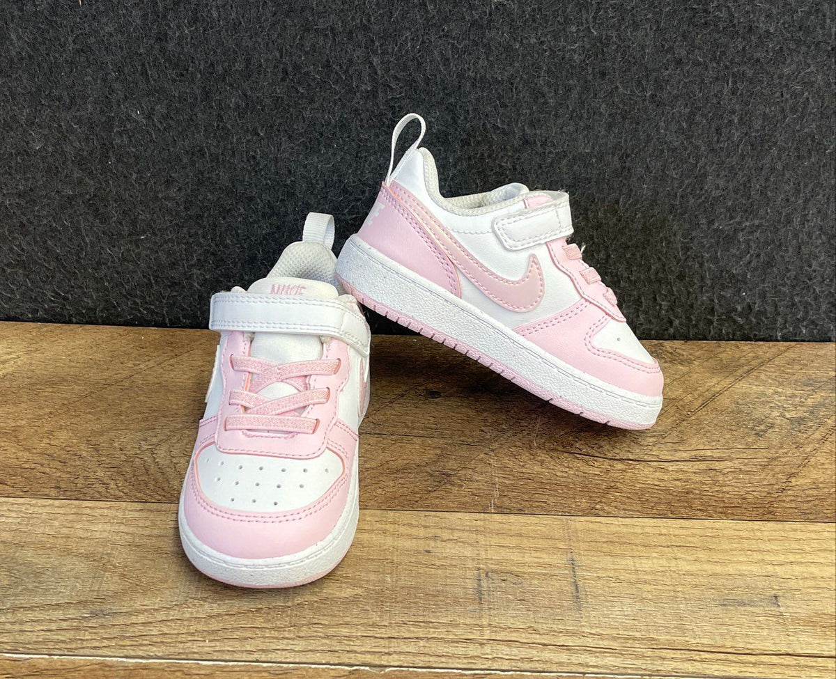 Nike Court Borough Low 2 White Pink Toddler Sneakers 2023 Size 6C DS