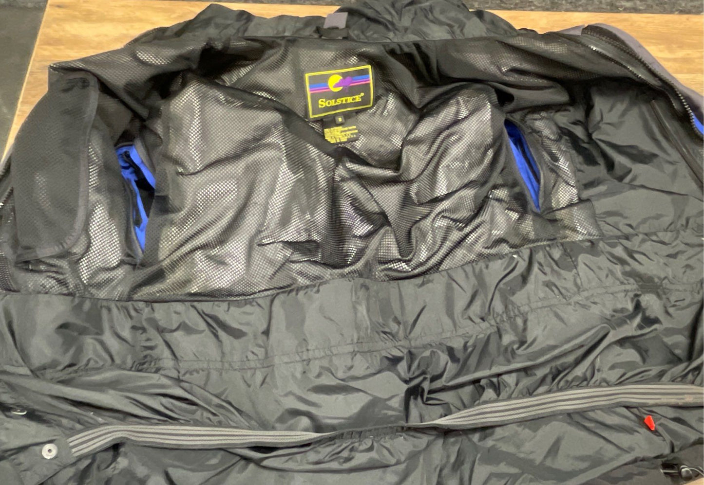 Vintage 90s Solstice Men's Blue Black Hardwear Ski Jacket Parka Hooded Sz S