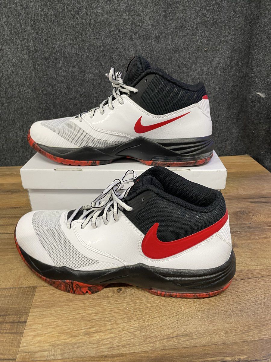 Nike Air Max Emergent White Red Black Men's Basketball Shoes Size 9