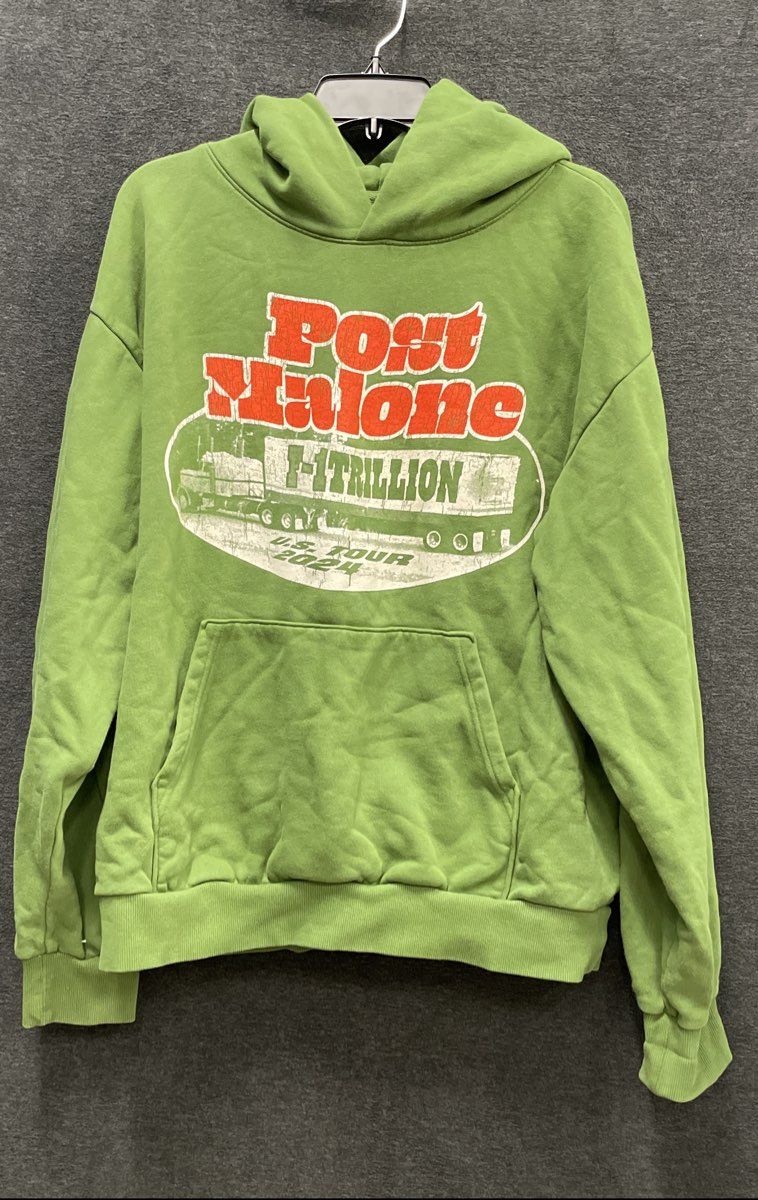 Post Malone Men's Green F-1 Trillion U.S. Tour 2024 Pullover Hoodie Sz L