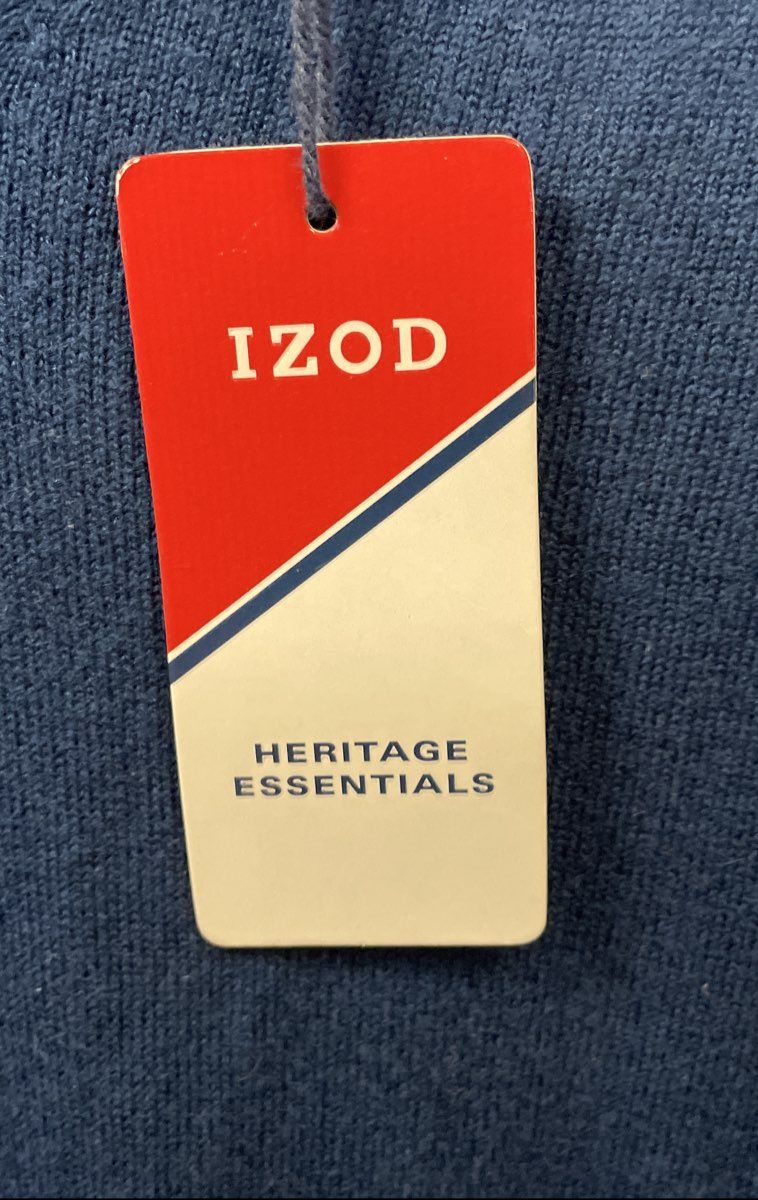 Izod Men's Blue Heritage Essentials V-Neck Wool Blend Sweater Vest NWT XXL