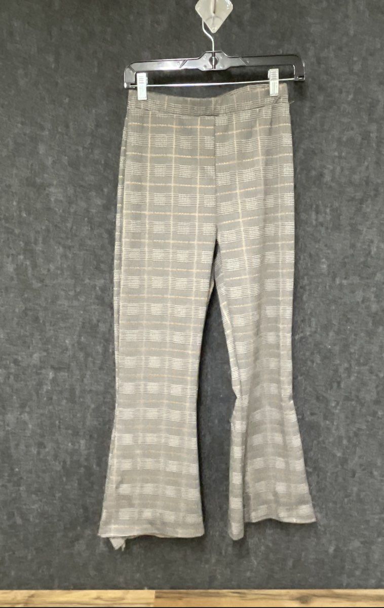 Fashion Nova Women's Gray Plaid Two-Piece Outfit Button Vest Flare Pants Sz S
