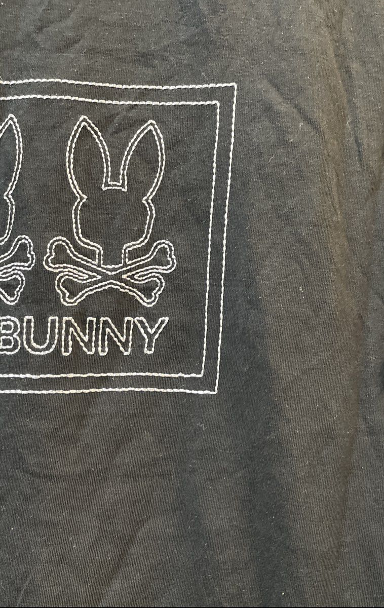 Psycho Bunny Men's Black Triple Logo Graphic Pima Cotton T-Shirt Size 4