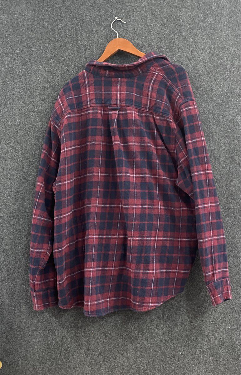 Orvis Men's Big Bear Plaid Heavyweight Flannel Button Shirt Red Sz 3XL