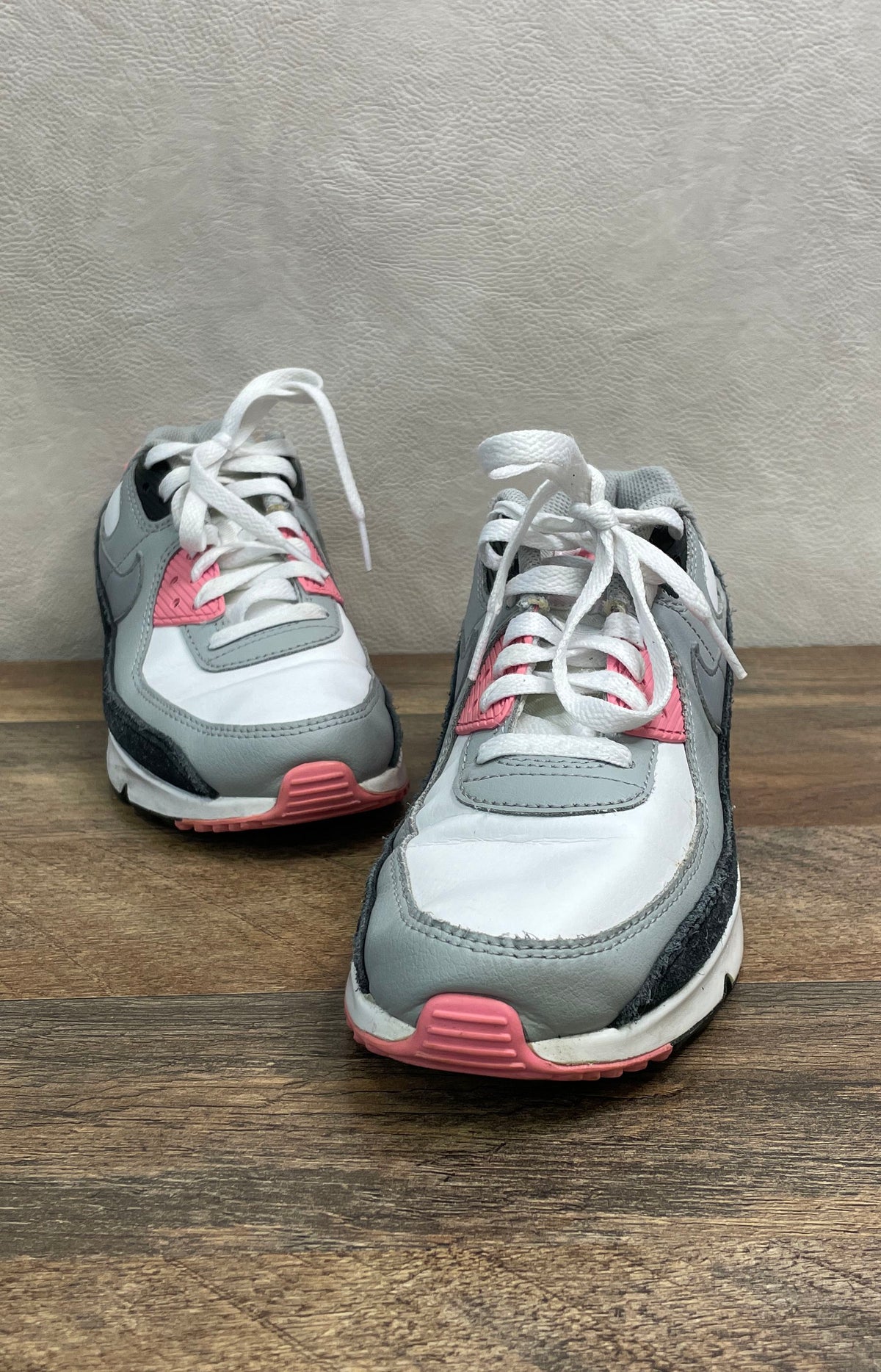 Nike Air Max 90 LTR GS White Particle Grey Pink Youth Size 6Y