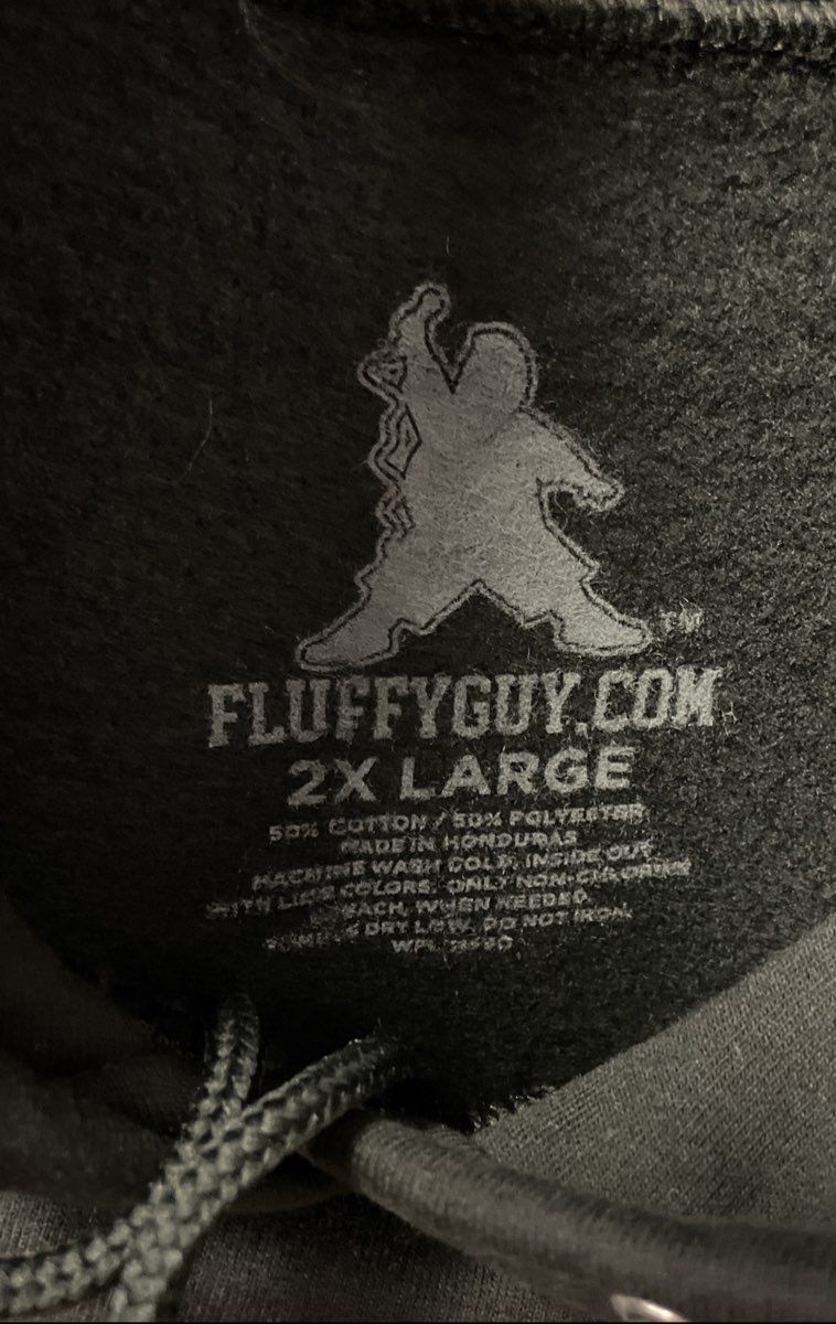 Gabriel Iglesias Men's Black Fluffy Graphic Patch Hoodie Sweatshirt Sz 2XL