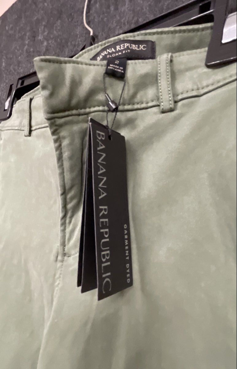 Banana Republic Women's Sloan Fit Green Garment Dyed Skinny Pants Sz 2 NWT