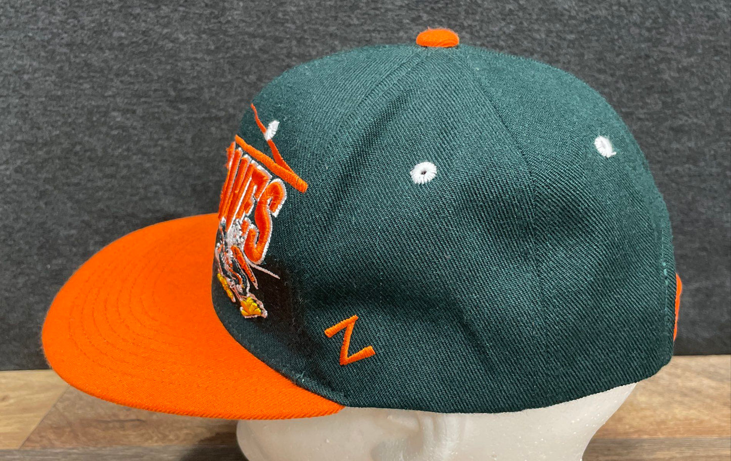 NCAA College Football Miami Hurricanes Hat Zephyr Snapback Cap Green Orange