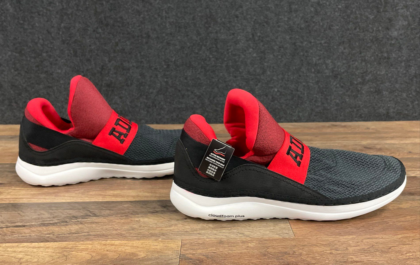 Adidas Cloudfoam Lite Racer Adapt Black Red Slip-On Men's Shoes Size 13