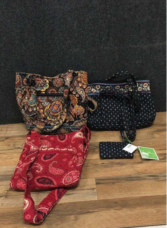 Vera Bradley Quilted Handbag Tote Crossbody Bag Coin Purse NWT Lot of 4