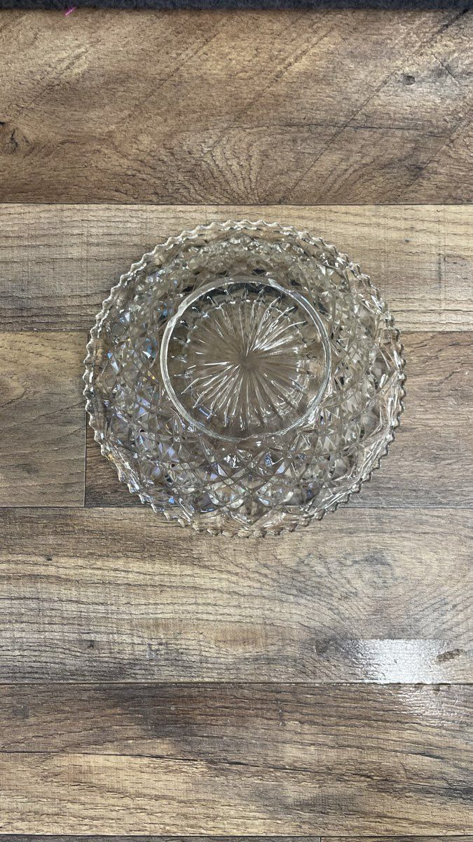 Vintage Style Cut Glass Crystal Bowl